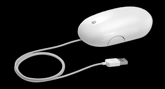 Apple Mighty Mouse Wired(A1152)-USB Wired Optical Mouse For Computers-Refurbished